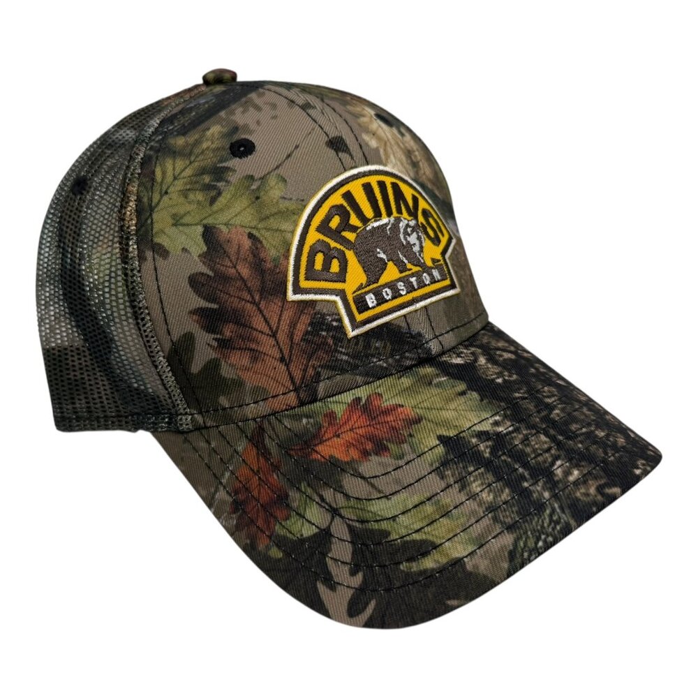 NEW VINTAGE STYLE HUNTING LEAF CAMO BOSTON BRUINS BASEBALL HAT CAP NHL
